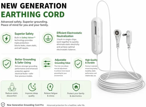 Vista 7 de Grounding Sheets, 95% algodón orgánico + 5% fibra plateada, sábana bajera ajustable conectada a tierra con cordón de conexión a tierra