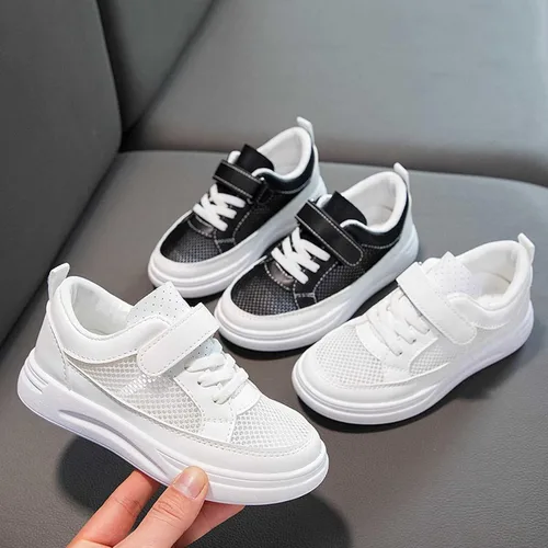 Vista 3 de IWIHMIV Zapatos deportivos de malla transpirable antideslizante para niños y niñas, para correr, deportes, caminar, zapatos deportivos cómodos
