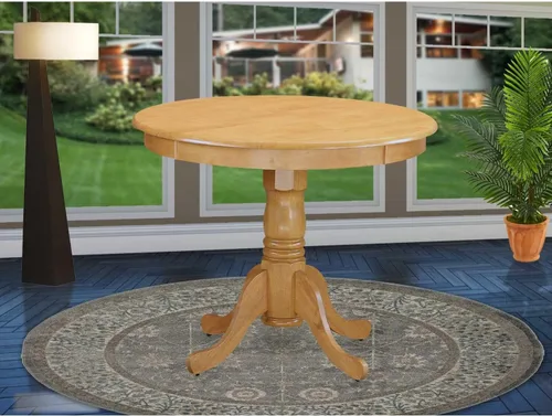 Vista 20 de HomeStock Mesa de comedor redonda de madera, mesa de cocina resistente para espacios pequeños, color negro y cereza/36 pulgadas sin gotas