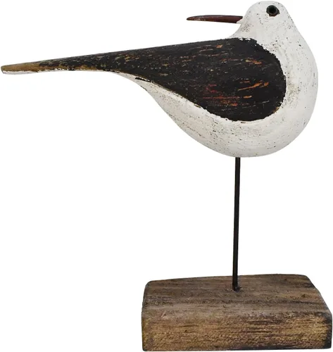 Vista 14 de Estatua de pájaro marino de madera, gaviota en el soporte, escultura náutica de aves costeras, para interiores y exteriores, figura de animales