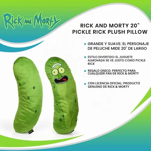 Vista 7 de Pickle Rick - Almohada de peluche de 20 pulgadas, coleccionable, científico de peluche, regalo para fanáticos de Rick y Morty