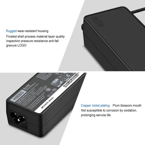 Vista 8 de Cargador compatible con computadora portátil Lenovo 65W 45W USB C Adaptador de alimentación rápida