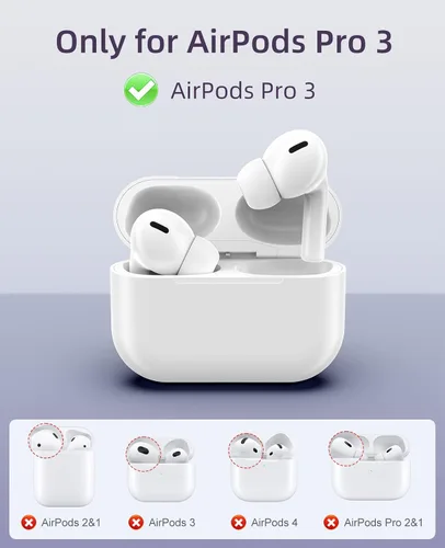 Vista 2 de TiMOVO Funda transparente para AirPods Pro 3 (2025) con bloqueo seguro