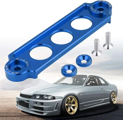 Vista 4 de Fydun Soporte de amarre de batería, batería de carreras de coches, bloqueo de soporte de sujeción anodizado para Civic/CRX 1988-2000 (azul)