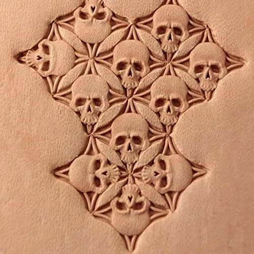 Vista 2 de DandS ltd Herramienta de sello de cuero de calavera, herramienta profesional de artesanía de acero para carpintería, relieve, tallado y estampado