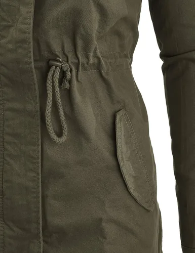 Vista 4 de Fashion Boomy Safari - Chaqueta Anorak militar con cierre y cordón para la capucha tallas regulares y extragrandes para mujer