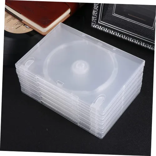 Vista 2 de Homoyoyo Caja de almacenamiento de CD transparente de 6 uds. Capacidad de la caja de DVD portátil para cine en casa Diseño de reconocimiento fácil