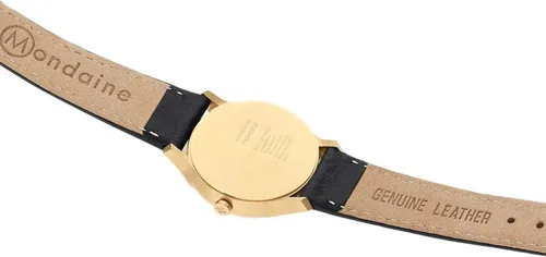Vista 2 de Mondaine Reloj casual 'Helvetica No.1' de cuarzo de acero inoxidable y cuero negro para hombre (Modelo MH1L1111LB), Negro -, Movimiento de cuarzo