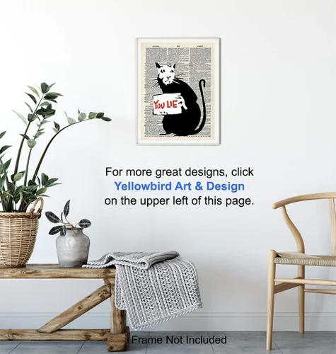 Vista 5 de Banksy Rat Graffiti Dictionary - Póster artístico de pared urbano reciclado, mural callejero, decoración del hogar, decoración de habitación, es un