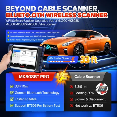 Vista 9 de Autel Escáner MaxiCOM MK808BT PRO: Actualización 2026 de MK808S MX808S MK808Z Herramienta de diagnóstico bidireccional, 2.0 BT Ver. de MK900 MX900