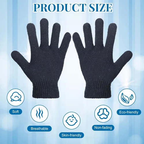 Vista 3 de Twistover 150 pares de guantes de invierno cálidos a granel, guantes elásticos para adultos, guantes elásticos para mujeres y hombres, guantes