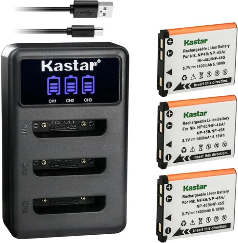 Vista 7 de Kastar Cargador de batería USB triple LCD compatible con Fujifilm FinePix JX400 JX405 JX420 JX500 JX520 JX530 JX540 JX550 JX560JX580 JX590 JX600
