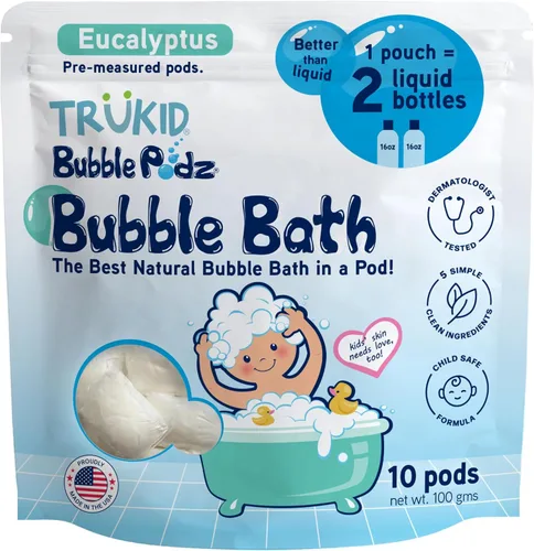 Vista 11 de TruKid Bubble Podz - Baño de burbujas para niños, niños pequeños y bebés, bomba de baño suave y refrescante sin lágrimas para piel sensible