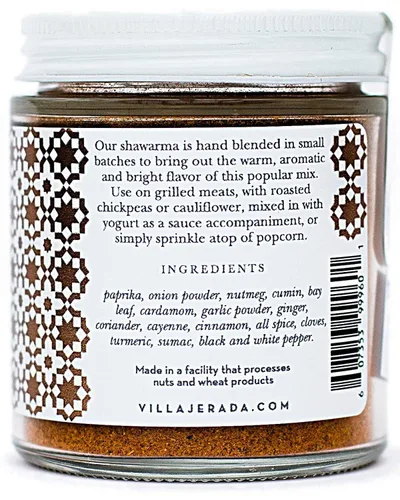 Vista 4 de Villa Jerada, Shawarma - Condimento prémium – Mezcla aromática de especias de Oriente Medio (apto para pollo, carne de res, cordero), 1.76 onzas