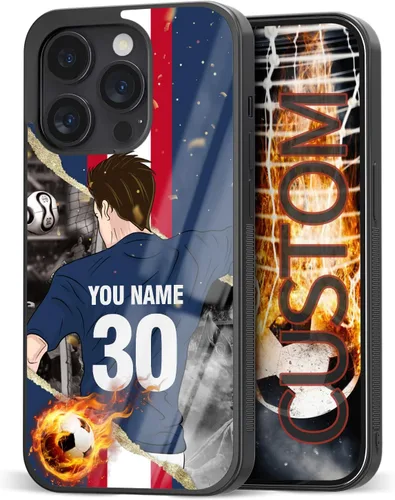 Vista 36 de Fundas personalizadas con nombre y número de fútbol para iPhone 11, 12, 13, 14, 15, 16, 17, 16 Pro Max Plus Mini, Samsung Galaxy Note10 Note20 S8 9