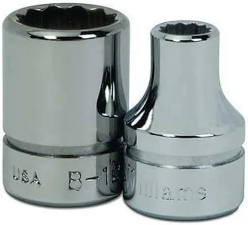 Vista 10 de Williams JHWB-1232 - Zócalo poco profundo de 3/8 pulgadas, SAE de 12 puntos, 1 pulgada, acabado cromado pulido