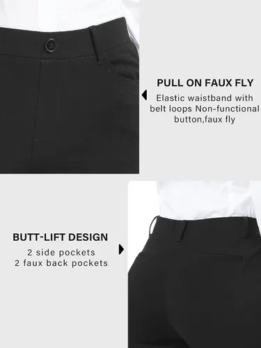 Vista 3 de Stelle Pantalones de vestir para mujer de 283032 pulgadas, corte de bota, pantalones de trabajo casuales con bolsillos, para oficina