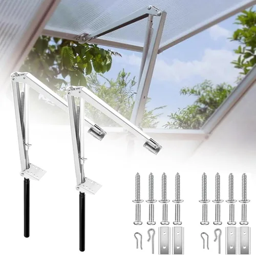 Vista 9 de Abreventanas automático para invernadero, accesorios de invernadero automático con sensor de energía solar, abridor de techo, cilindro de repuesto