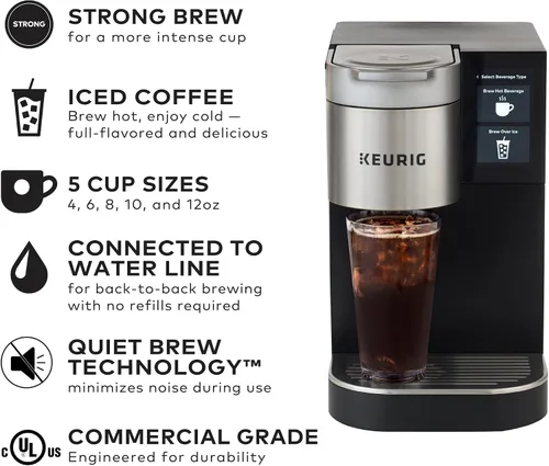 Vista 3 de Keurig K-2550 - Cafetera de una sola porción para empresas medianas, plomada, plata/negro