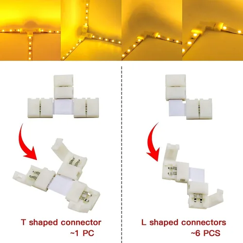 Vista 9 de Paquete completo de los kits completos de la luz de tira llevada amarilla de Dimmable con los equipos completos de los conectores
