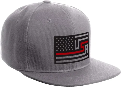 Vista 29 de I&W Hatgear Bandera de Rediseño de Estados Unidos Delgada Azul Línea Roja Soporte American Servicemen Sombrero El Snapback Línea Azul Delgada