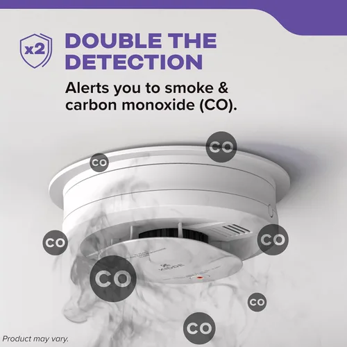 Vista 4 de Kidde Detector de humo con indicadores LED, extintor de incendios para el hogar 1-A:10-B:C, extintor químico seco, paquete de 2