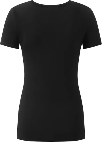 Vista 4 de OThread & Co. Camiseta de manga corta para mujer, cómoda con cuello en V, capa elástica básica