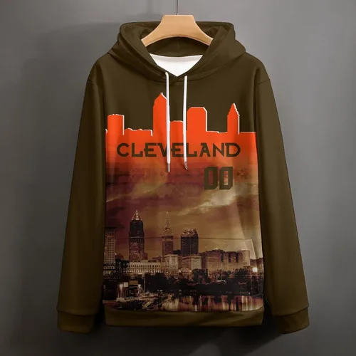 Vista 21 de Custom Football Hoodies City Night Skyline Personalized Sweatshirt Name Number Fan Gift Pullover for Men Women Youth