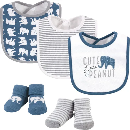 Vista 68 de Hudson Baby Conjunto de babero y calcetines unisex de algodón para bebé