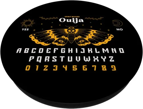 Vista 2 de Ouija Board Oculto Polilla Horror Halloween Diseño Artístico PopSockets intercambiables PopGrip