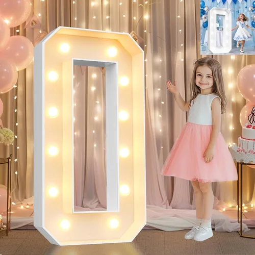 Vista 28 de Pooqla Letras de marquesina iluminadas de 3 pies, letras de marquesina con luz LED blanca fría y blanca cálida, letras de mosaico gigante para Letra