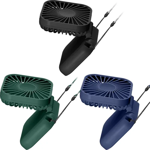 Vista 7 de Hortsun 3 piezas de ventilador portátil de collar a granel, mini ventilador de mano personal recargable por USB, pequeños regalos de refrigeración