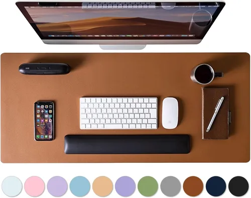 Vista 20 de Protector de Escritorio de Cuero, Alfombrilla para Ratón, Alfombrilla Antideslizante para Computadora de Escritorio, Alfombrilla de Escritorio