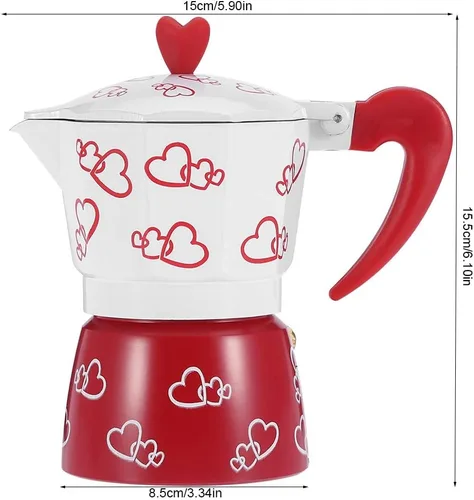 Vista 2 de Fdit Cafetera espresso de aluminio para uso en la oficina en casa, cafetera doméstica (L)