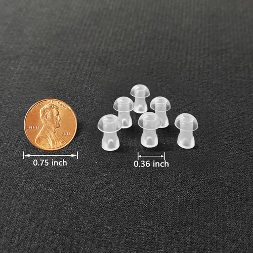 Vista 3 de Banglijian Accesorios para audífonos 6 tapones para oídos (0.31 pulgadas de diámetro, 0.51 pulgadas de altura) para tubo grueso para modelos 201