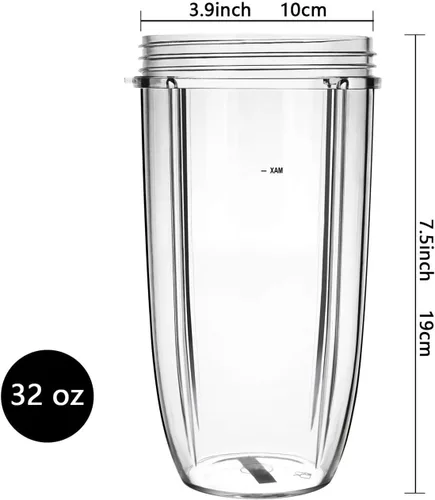 Vista 2 de Paquete de 2 tazas de 32 oz para Nutri Bullet Juicer Blender 600w 900w piezas de repuesto G_APOK