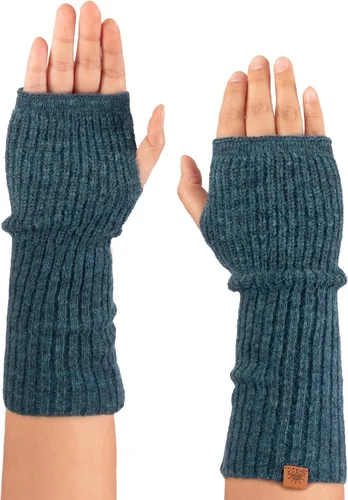 Vista 9 de NOVICA Handmade Alpaca Wool Blend Fingerless Gloves Arm Warmers for Women Gris