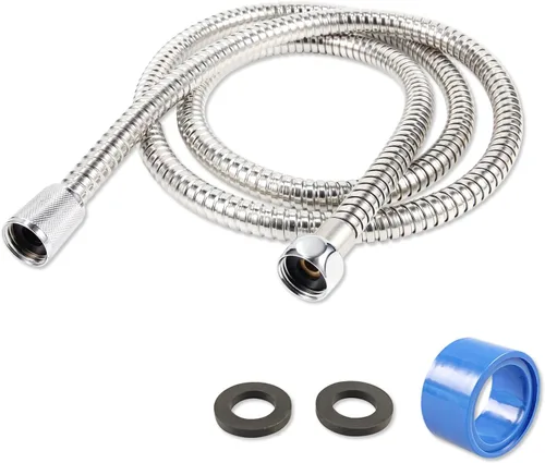Vista 10 de Manguera de ducha de 60 pulgadas de acero inoxidable de mano de repuesto con tuerca de latón, extensión de manguera de ducha flexible larga