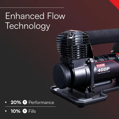 Vista 2 de VIAIR 400P EF Flujo Mejorado - 40143 Inflador de Neumáticos Compresor de Aire Portátil para Todo Terreno para Camiones y SUV Bomba de Aire