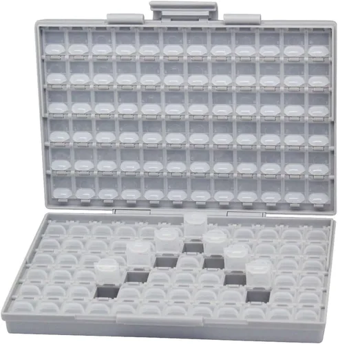 Vista 19 de AideTek medio transparente CAJA-ALL-24 piezas pequeñas cuentas papelería joyero organizador para piezas clasificadas 3 tamaños 24 compartimentos
