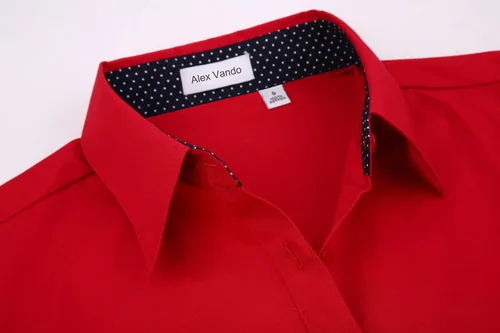 Vista 3 de Alex Vando - Blusa de vestir para mujer, corte regular, elástica y manga larga, para el trabajo