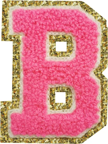 Vista 63 de 3Pcs Letter Patches Varsity Glitters Chenille,SPRT Iron on Blue Letter Patch,Alphabet Cloth Patch for Team Costume Decoration 3.1in Height S