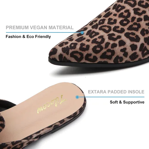 Vista 4 de Tliocow - Mocasines para mujer, sin talón y fáciles de poner, con punta puntiaguda, zapatos planos
