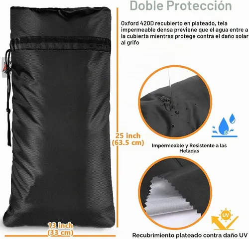 Vista 3 de Cubiertas XXL para grifos al aire libre para invierno, protector anticongelante de 3M Thinsulate para aspersores, 63.5 cm x 33 cm para grifos