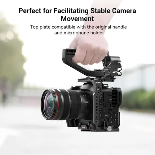 Vista 3 de SmallRig Kit de mano de jaula para cámara EOS C70 para Canon con mango superior NATO, abrazadera de cable para HDMI, placa superior, placa lateral