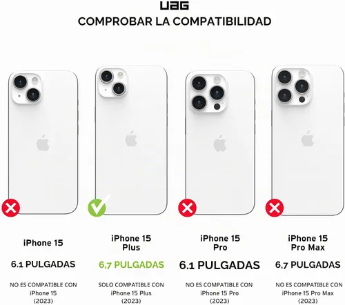 Vista 2 de URBAN ARMOR GEAR UAG - Funda compatible con iPhone 15 Plus de 6.7 pulgadas, Essential Armor negro, imán integrado compatible con carga MagSafe