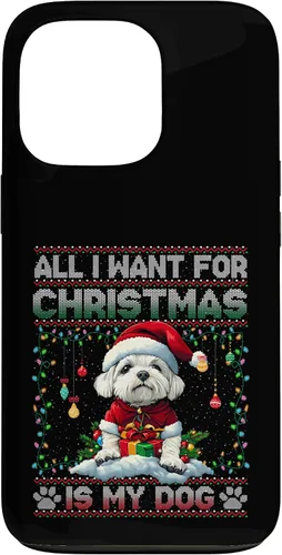 Vista 10 de Maltese Christmas Tree Lights Decorations Dog Lover Xmas Case for iPhone 17