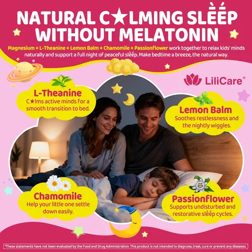 Vista 8 de LILICARE Paquete: Gomitas de aceite de hígado de bacalao, paquete de 1 y gomitas de glicinato de magnesio para niños 4+ 1 paquete