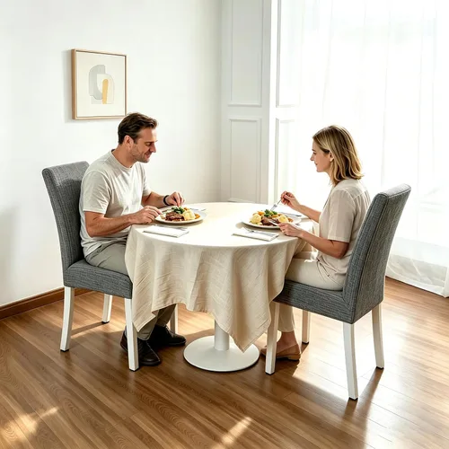 Vista 2 de PETCUTE Fundas elásticas para sillas de comedor, fundas elásticas antideslizantes para sillas de comedor, color gris, paquete de 2