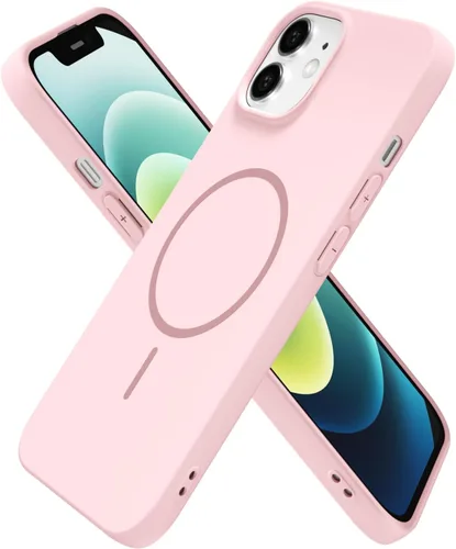 Vista 53 de Oakxco Funda de Silicona Mag Safe para iPhone 12 Pro Max, Funda Magnética Delgada y Fina Compatible con Carga Inalámbrica MagSafe, Bonita Funda